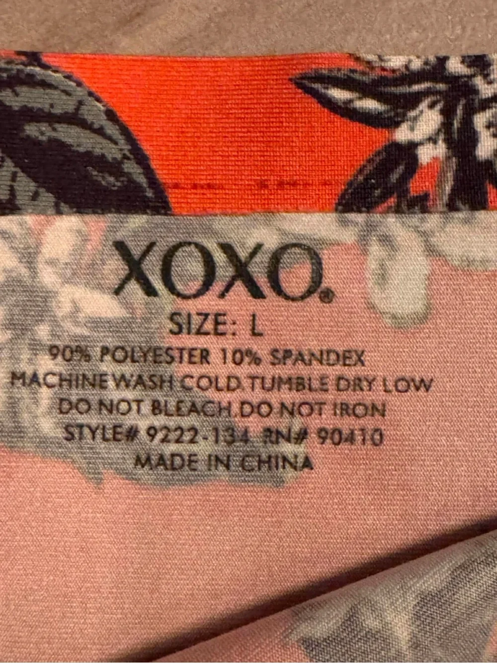 XOXO Orange Floral Strappy Thong Panty LARGE